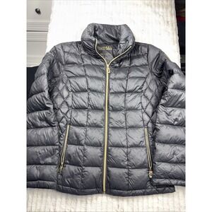 Michael Kors‎ Packable Down Jacket Women's M Black Goose Down Filled Lightweight